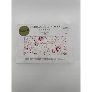 Cabbages & Roses 2 STANDARD Pillowcases Cotton Floral New Penny Raspberry New